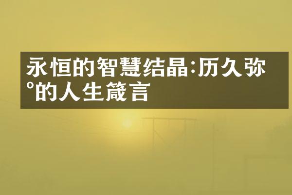 永恒的智慧结晶:历久弥新的人生箴言