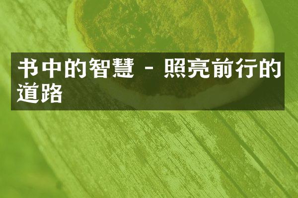 书中的智慧 - 照亮前行的道路
