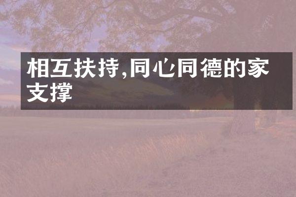 相互扶持,同心同德的家族支撑