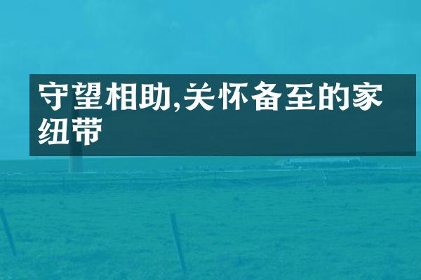 守望相助,关怀备至的家庭纽带
