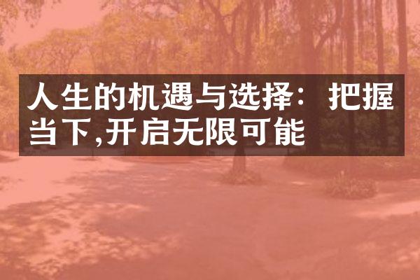 人生的机遇与选择：把握当下,开启无限可能