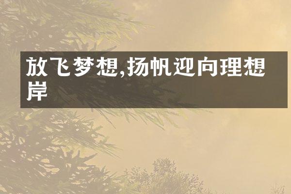 放飞梦想,扬帆迎向理想彼岸