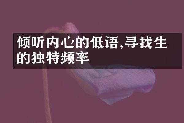 倾听内心的低语,寻找生命的独特频率