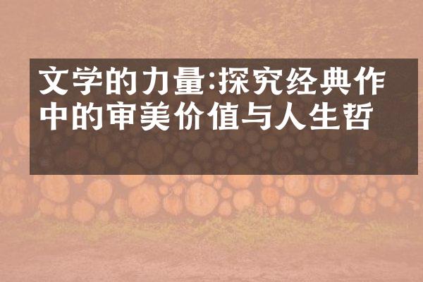 文学的力量:探究经典作品中的审美价值与人生哲学