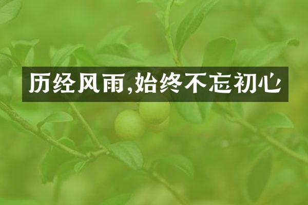 历经风雨,始终不忘初心
