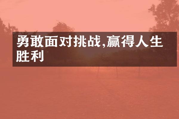 勇敢面对挑战,赢得人生的胜利