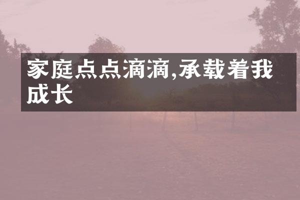 家庭点点滴滴,承载着我的成长
