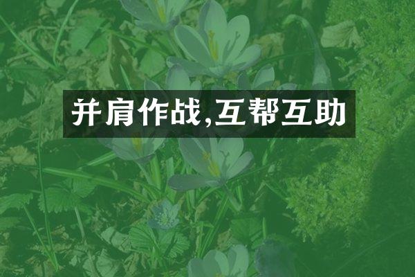 并肩作战,互帮互助