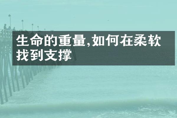 生命的重量,如何在柔软中找到支撑