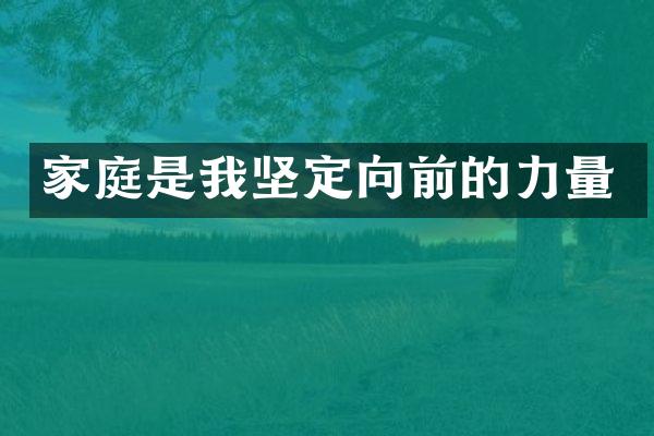 家庭是我坚定向前的力量
