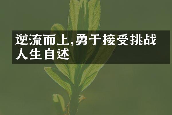 逆流而上,勇于接受挑战的人生自述