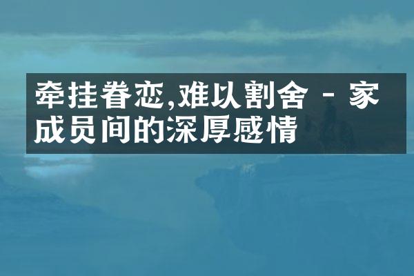 牵挂眷恋,难以割舍 - 家庭成员间的深厚感情