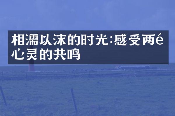 相濡以沫的时光:感受两颗心灵的共鸣