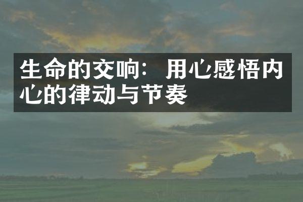 生命的交响：用心感悟内心的律动与节奏