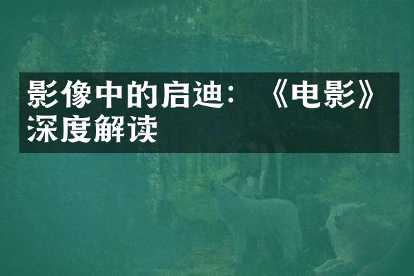 影像中的启迪：《电影》深度解读