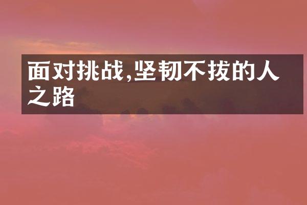 面对挑战,坚韧不拔的人生之路