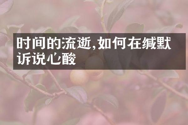 时间的流逝,如何在缄默中诉说心酸