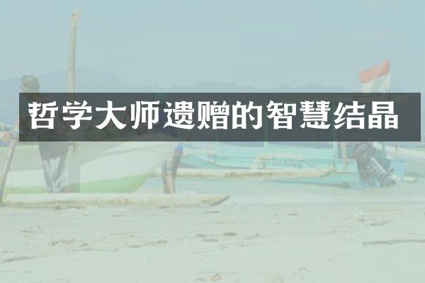 哲学大师遗赠的智慧结晶