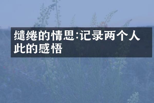 缱绻的情思:记录两个人彼此的感悟