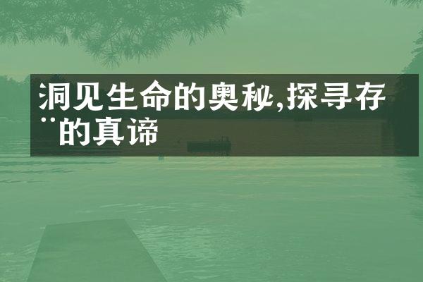 洞见生命的奥秘,探寻存在的真谛