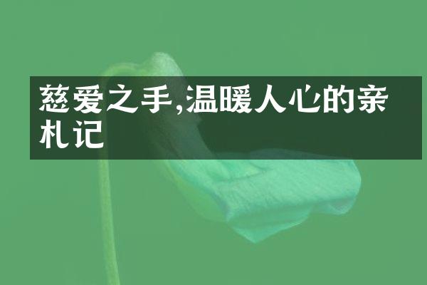 慈爱之手,温暖人心的亲情札记