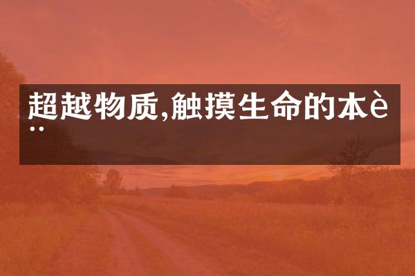 超越物质,触摸生命的本质