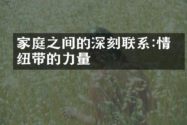家庭之间的深刻联系:情感纽带的力量