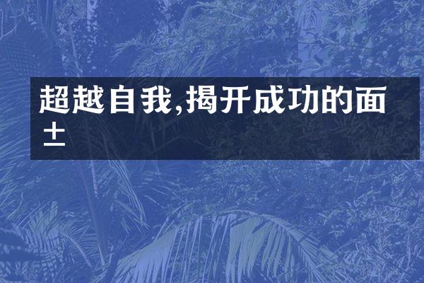 超越自我,揭开成功的面纱