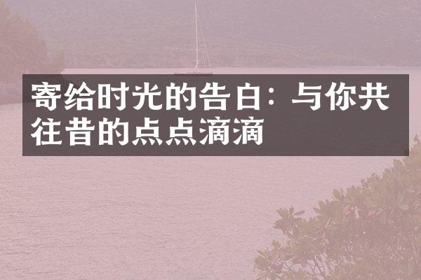 寄给时光的告白: 与你共度往昔的点点滴滴