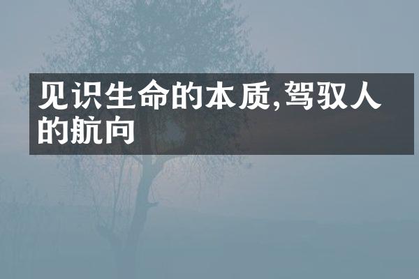 见识生命的本质,驾驭人生的航向