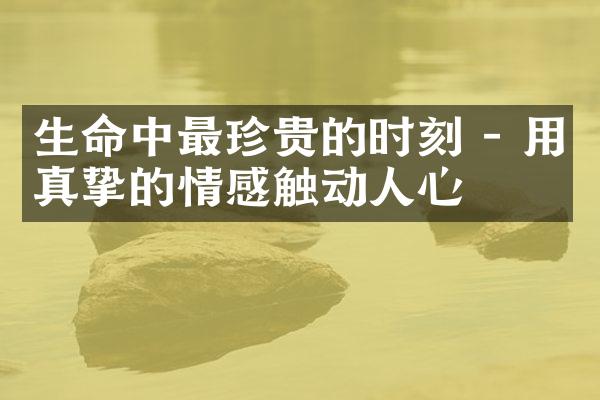 生命中最珍贵的时刻 - 用真挚的情感触动人心