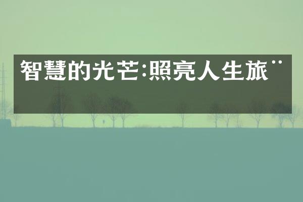 智慧的光芒:照亮人生旅程