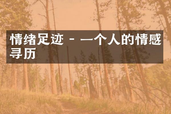 情绪足迹 - 一个人的情感寻历