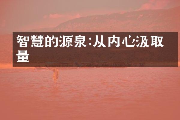 智慧的源泉:从内心汲取力量