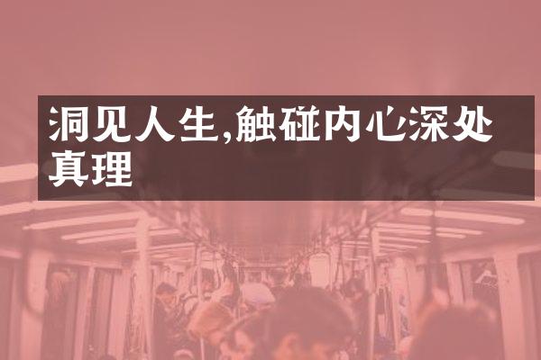 洞见人生,触碰内心深处的真理