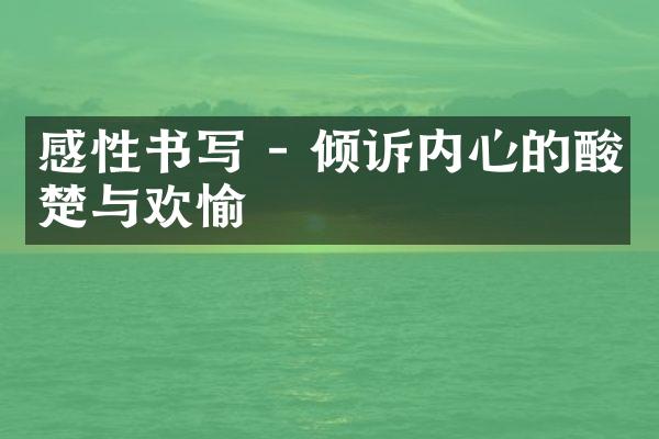 感性书写 - 倾诉内心的酸楚与欢愉