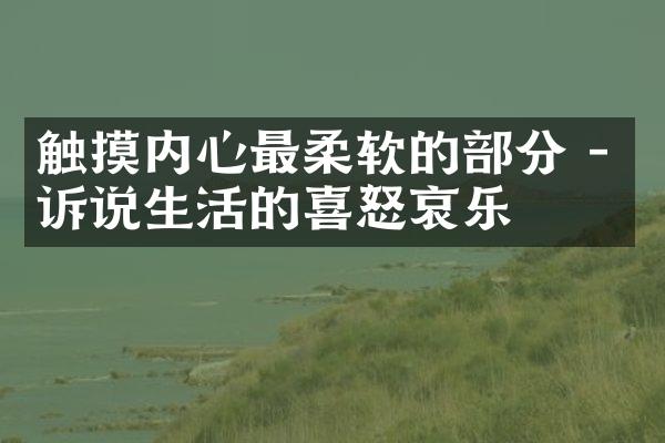 触摸内心最柔软的分 - 诉说生活的喜怒哀乐