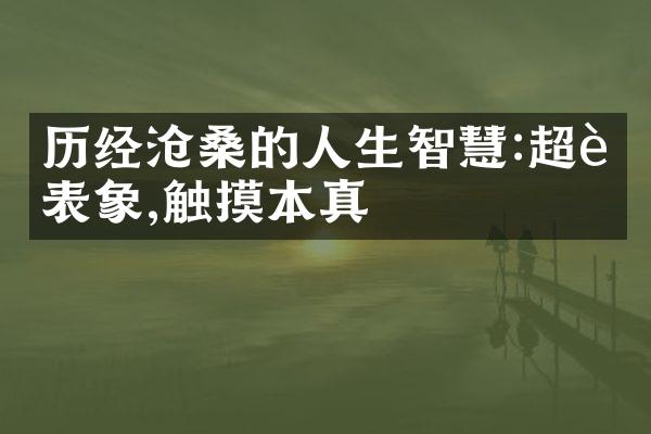 历经沧桑的人生智慧:超越表象,触摸本真