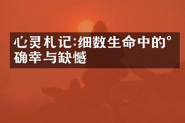 心灵札记:细数生命中的小确幸与缺憾