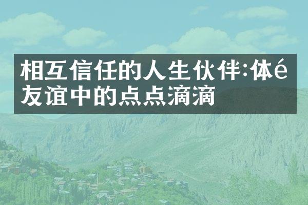 相互信任的人生伙伴:体验友谊中的点点滴滴