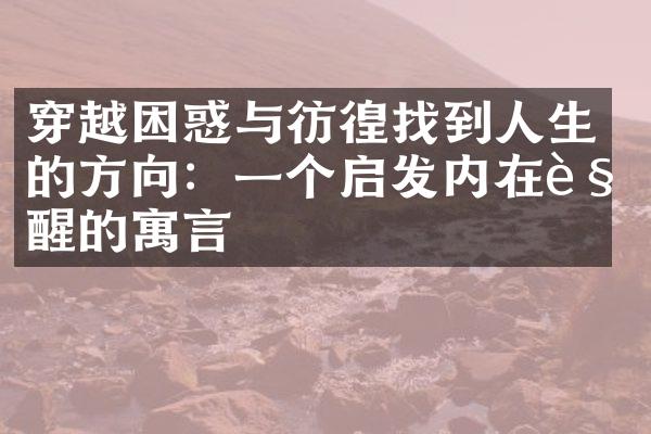 穿越困惑与彷徨找到人生的方向：一个启发内在觉醒的寓言