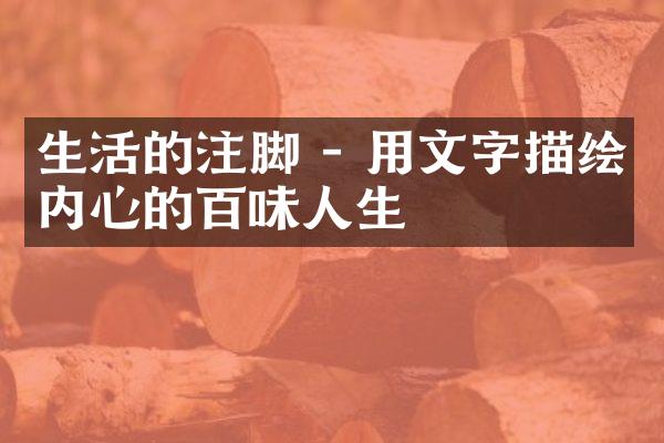 生活的注脚 - 用文字描绘内心的百味人生