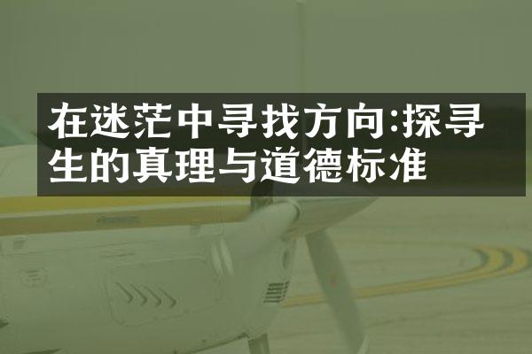 在迷茫中寻找方向:探寻人生的真理与道德标准