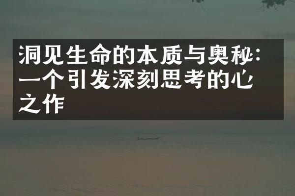 洞见生命的本质与奥秘：一个引发深刻思考的心灵之作