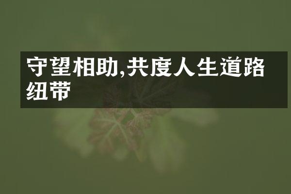 守望相助,共度人生道路的纽带