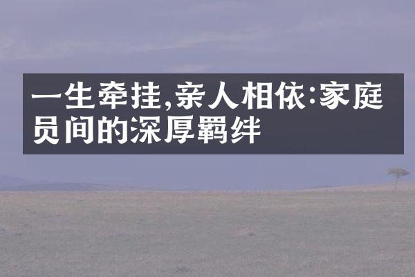一生牵挂,亲人相依:家庭成员间的深厚羁绊