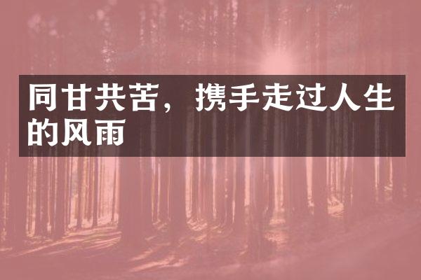 同甘共苦，携手走过人生的风雨