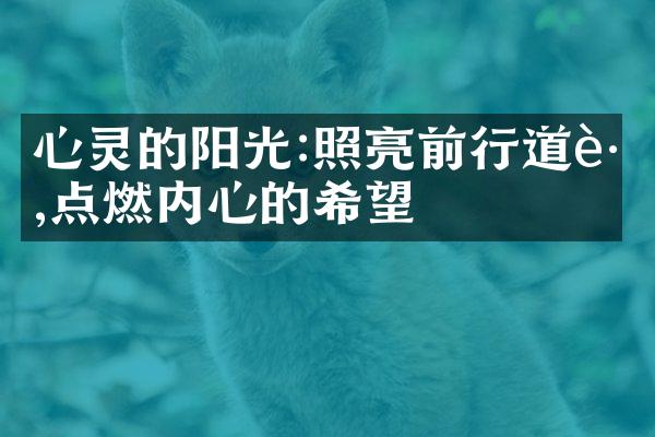 心灵的阳光:照亮前行道路,点燃内心的希望