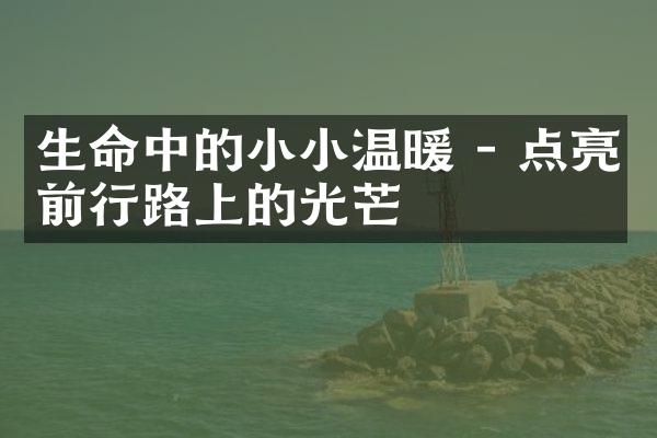 生命中的小小温暖 - 点亮前行路上的光芒