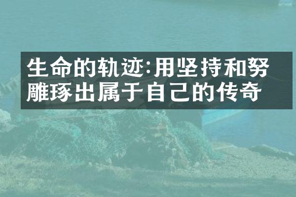 生命的轨迹:用坚持和努力雕琢出属于自己的传奇